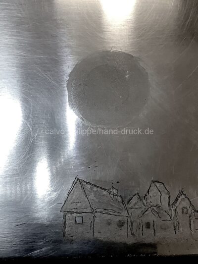 blaue Stunde / Detail I, Druckplatte